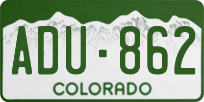 CO license plate ADU862
