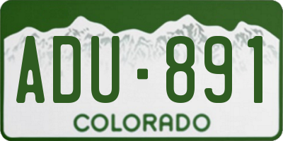 CO license plate ADU891