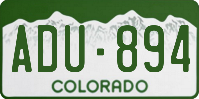 CO license plate ADU894