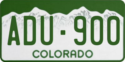 CO license plate ADU900