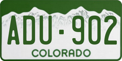 CO license plate ADU902