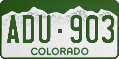 CO license plate ADU903