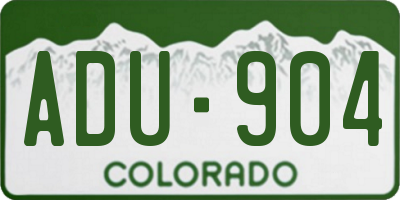 CO license plate ADU904