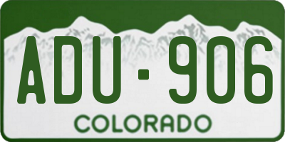 CO license plate ADU906