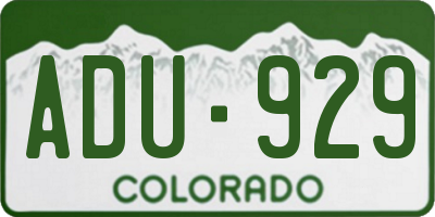 CO license plate ADU929