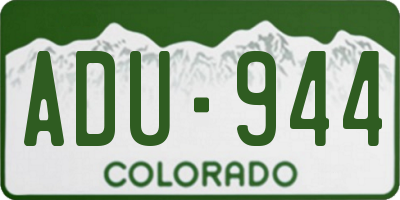 CO license plate ADU944
