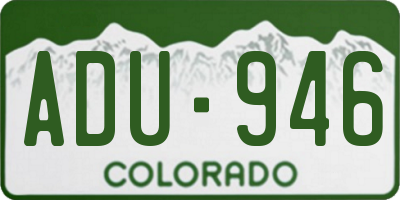 CO license plate ADU946