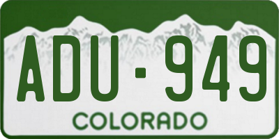 CO license plate ADU949