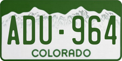 CO license plate ADU964