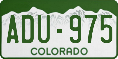 CO license plate ADU975