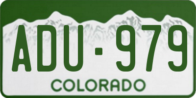 CO license plate ADU979
