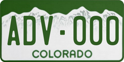 CO license plate ADV000