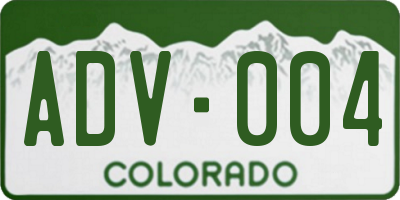 CO license plate ADV004