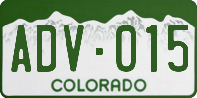 CO license plate ADV015