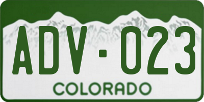 CO license plate ADV023