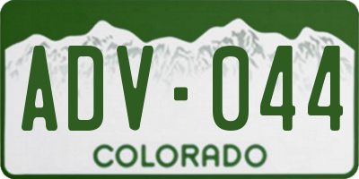CO license plate ADV044