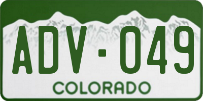 CO license plate ADV049