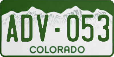 CO license plate ADV053