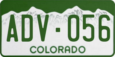 CO license plate ADV056