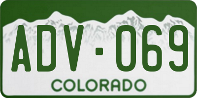 CO license plate ADV069