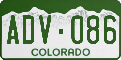 CO license plate ADV086