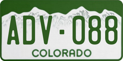 CO license plate ADV088