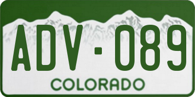 CO license plate ADV089