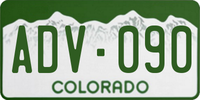 CO license plate ADV090