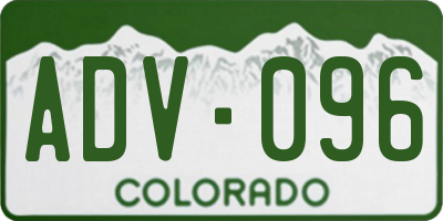 CO license plate ADV096