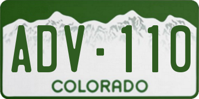 CO license plate ADV110