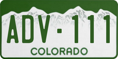 CO license plate ADV111
