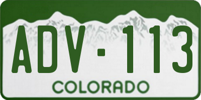 CO license plate ADV113