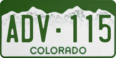 CO license plate ADV115