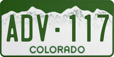 CO license plate ADV117