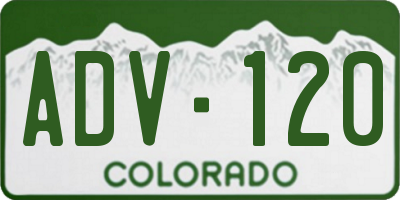 CO license plate ADV120
