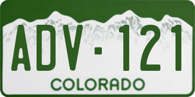 CO license plate ADV121