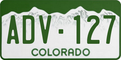 CO license plate ADV127
