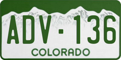 CO license plate ADV136