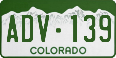 CO license plate ADV139