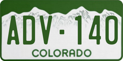 CO license plate ADV140