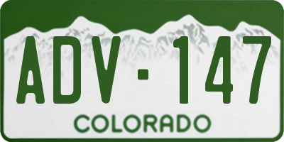 CO license plate ADV147
