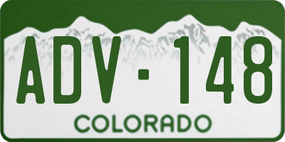 CO license plate ADV148