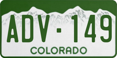 CO license plate ADV149