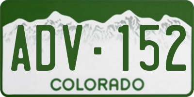 CO license plate ADV152
