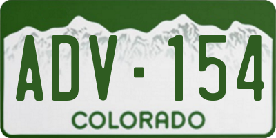 CO license plate ADV154