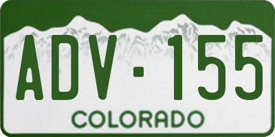 CO license plate ADV155