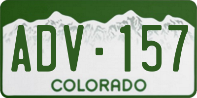 CO license plate ADV157