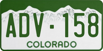 CO license plate ADV158