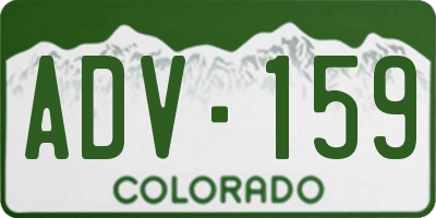 CO license plate ADV159