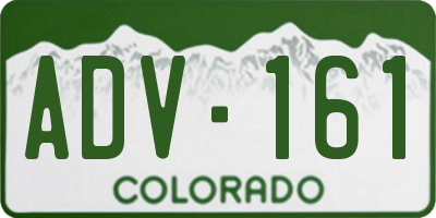 CO license plate ADV161